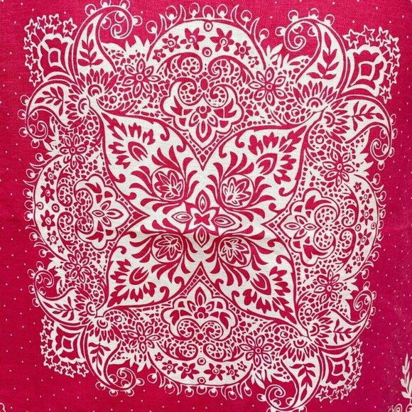 TOMMY HILFIGER Pink Euro Sham Bandana Print Boho Cotton Canvas Zip Cover Dorm - Picture 3 of 6